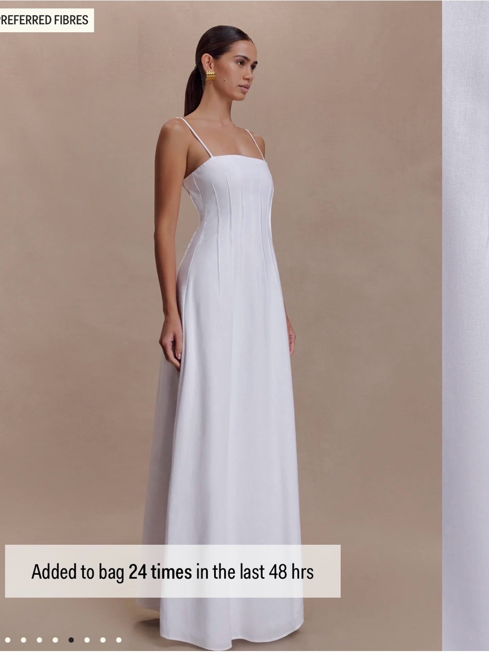 Meshki White Spaghetti Strap Maxi Dress